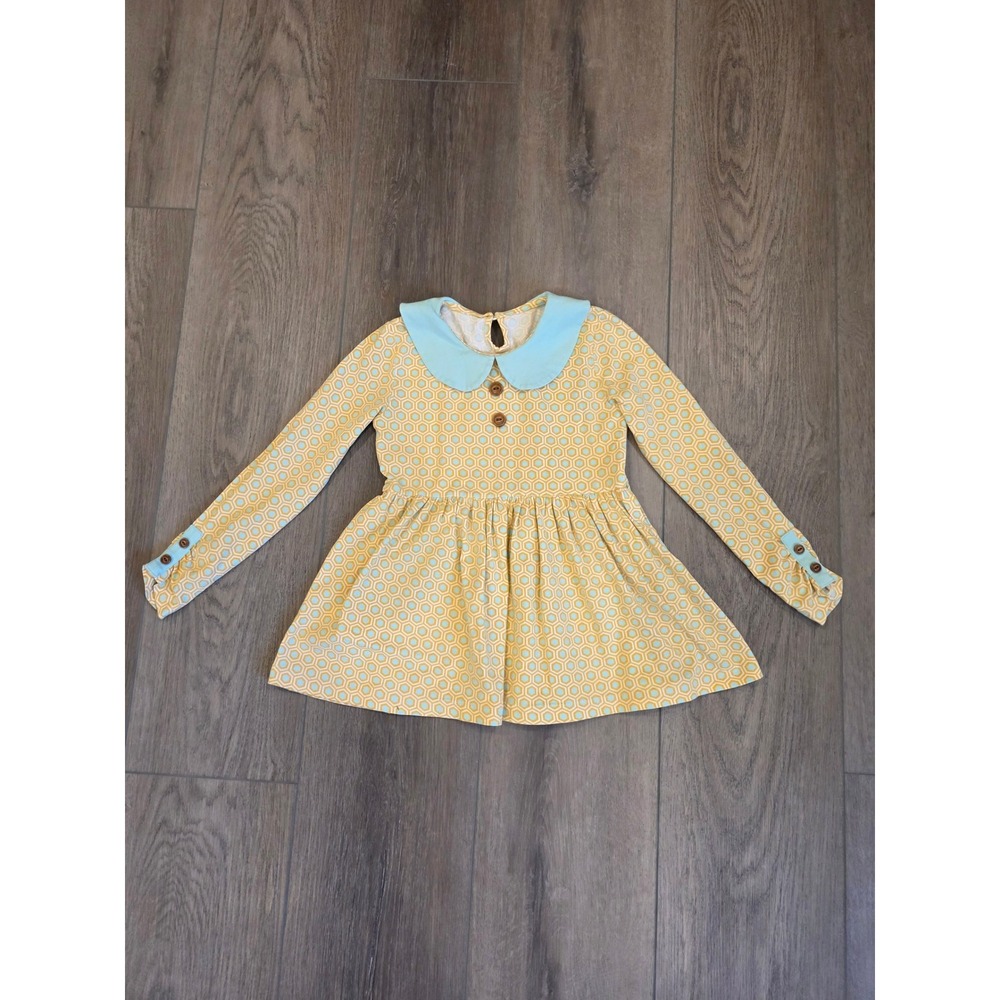 Serendipity by Shrimp and Grits Kids 5-6 Peter Pan Collar Geometric Patten Dress